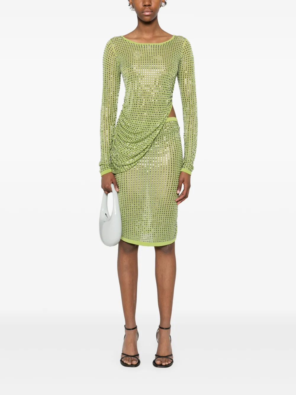 Christopher Esber Cirrus Hotfix Cutaway midi dress - Groen