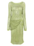Christopher Esber Cirrus Hotfix Cutaway midi dress - Green