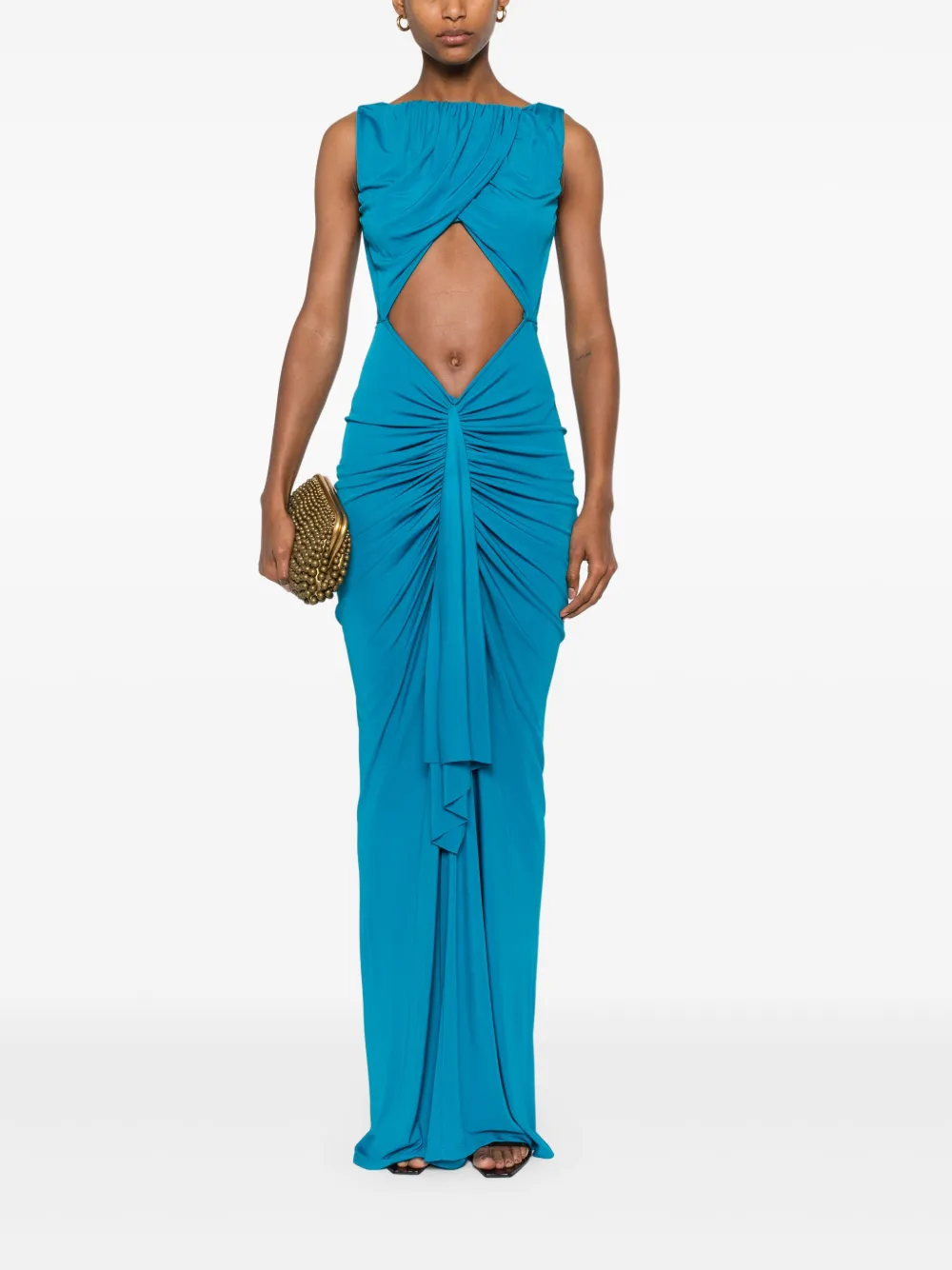 Christopher Esber bateu draped gown - Blauw