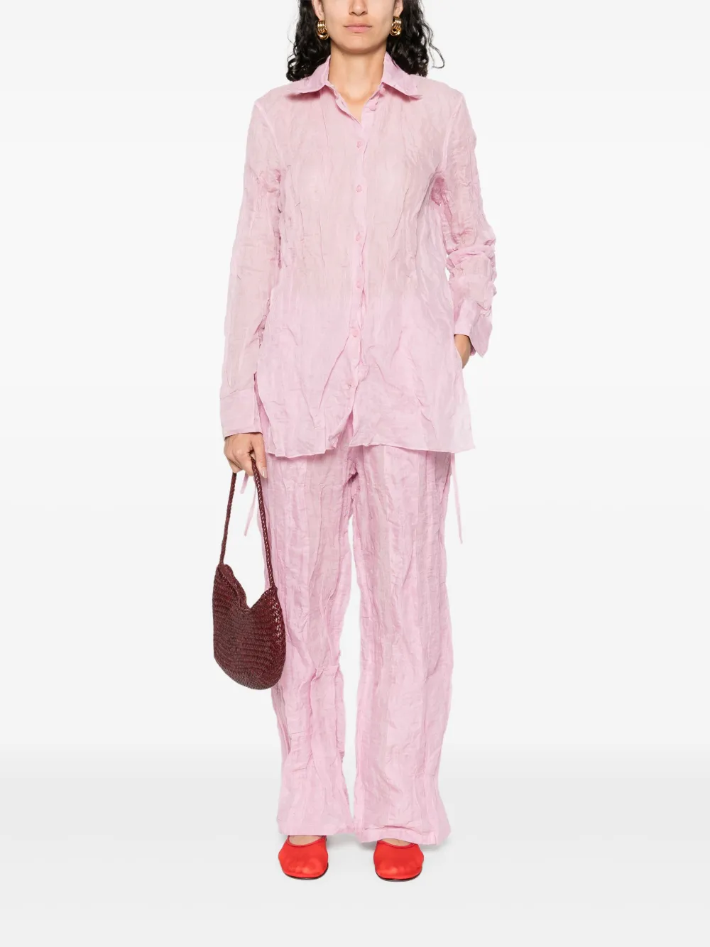 Christopher Esber crushed shirt - Roze