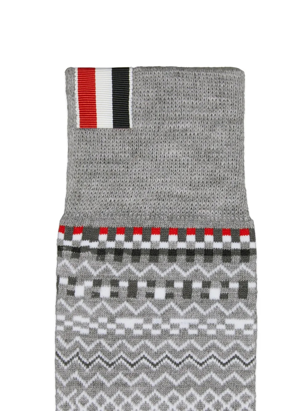 Thom Browne Fairisle Jacquard Socks In Gray