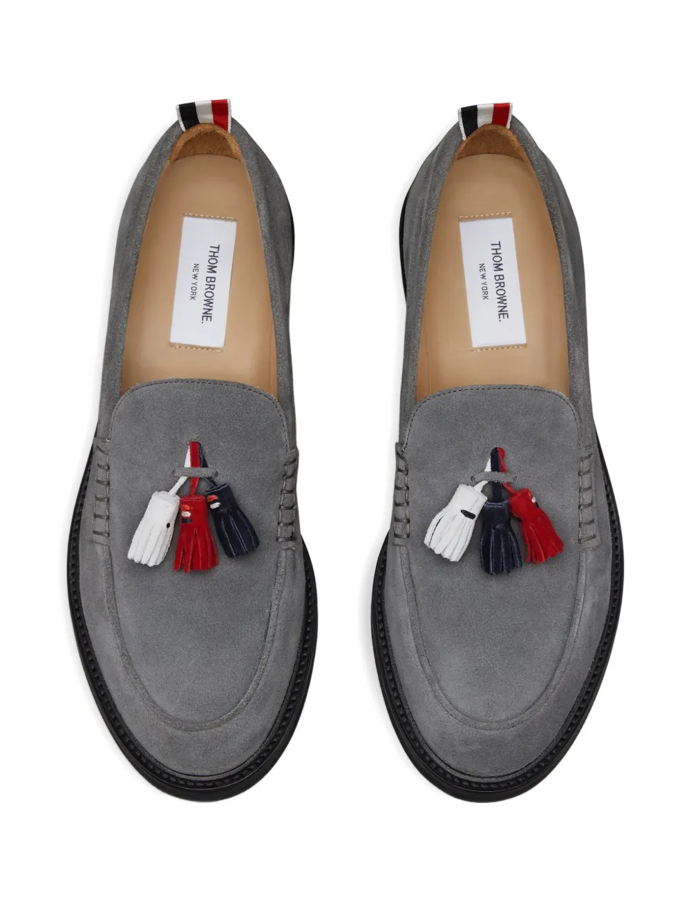 Thom Browne grosgrain loop tab loafers Grijs