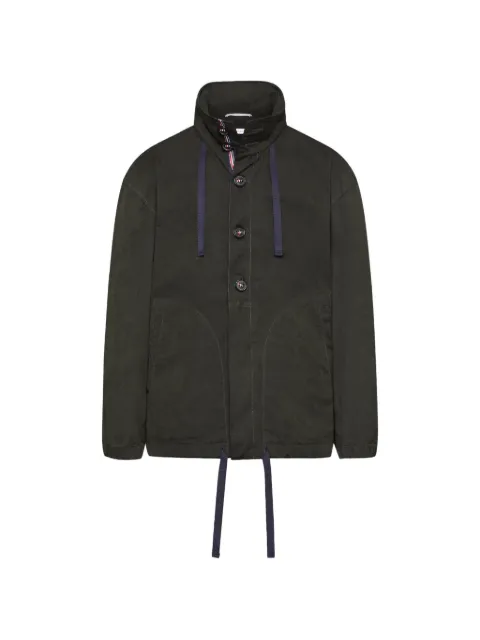 Thom Browne waxed tech hooded jacket