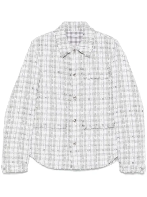 Thom Browne chamarra de tweed con motivo de cuadros gingham