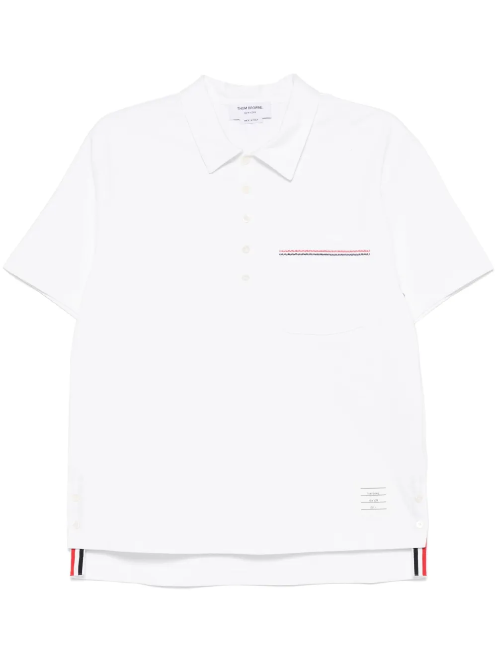 Thom Browne Jersey poloshirt met RWB-afwerking Wit