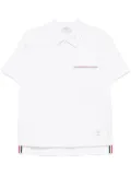 Thom Browne RWB trim jersey polo short - White