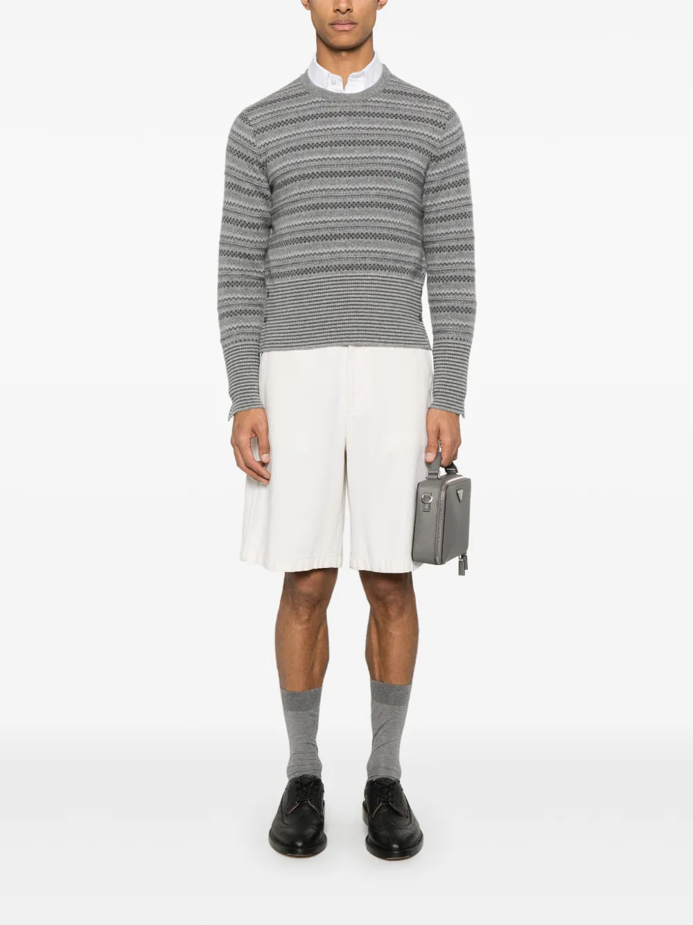 Thom Browne Trui met jacquard - Grijs