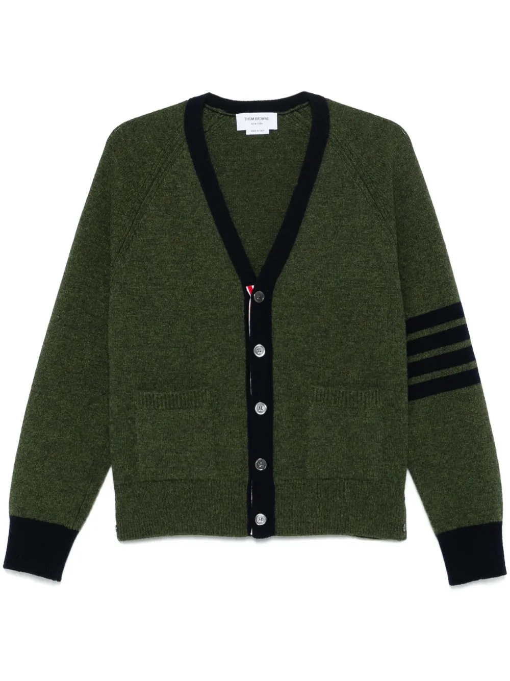 Thom Browne 4 Bar Stripe wollen vest Groen