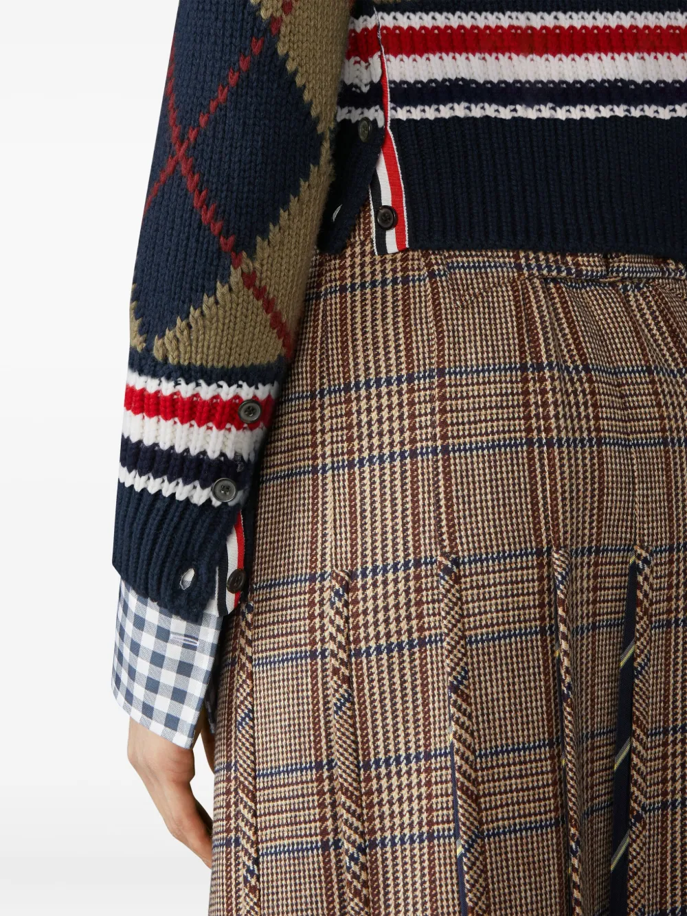 Thom Browne Intarsia vest met V-hals Blauw