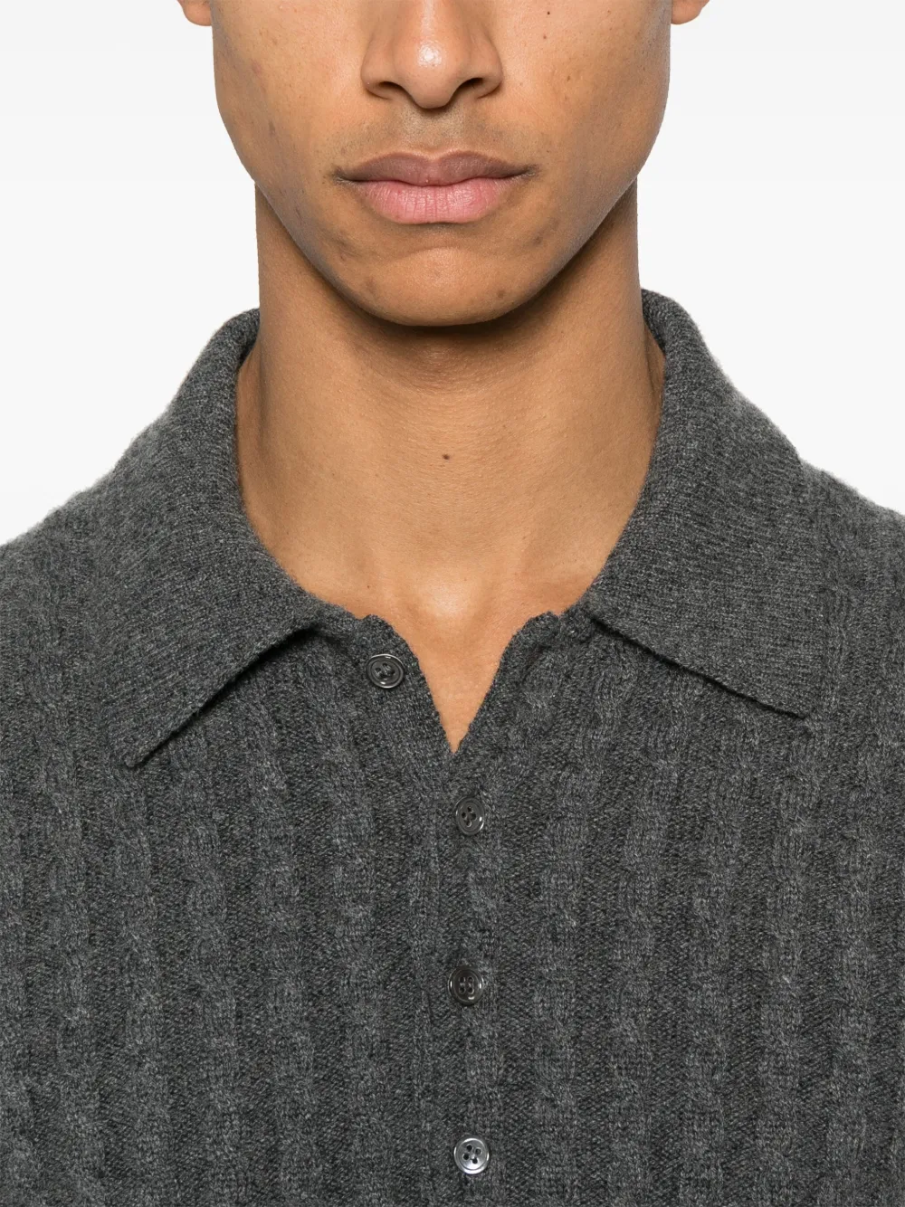 Thom Browne 4 Bar Stripe poloshirt met stiksels Grijs