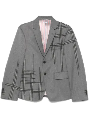 Thom Browne チェック ジャケット | グレー | FARFETCH JP