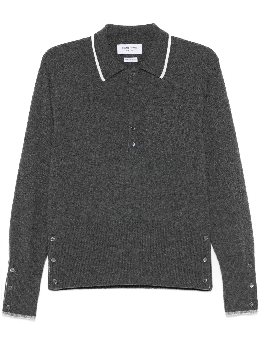 Thom Browne Kasjmier poloshirt met intarsia Grijs