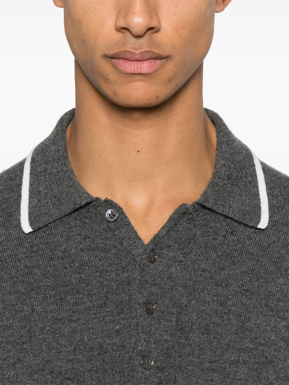 Thom Browne Kasjmier poloshirt met intarsia Grijs