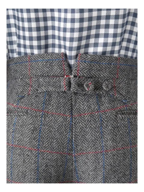 Thom Browne herringbone-check cuffed trousers