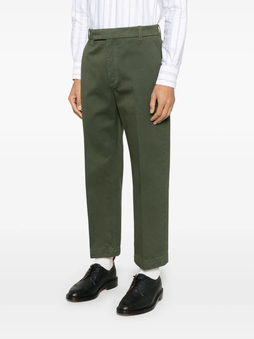 Thom Browne Katoenen twill broek Groen