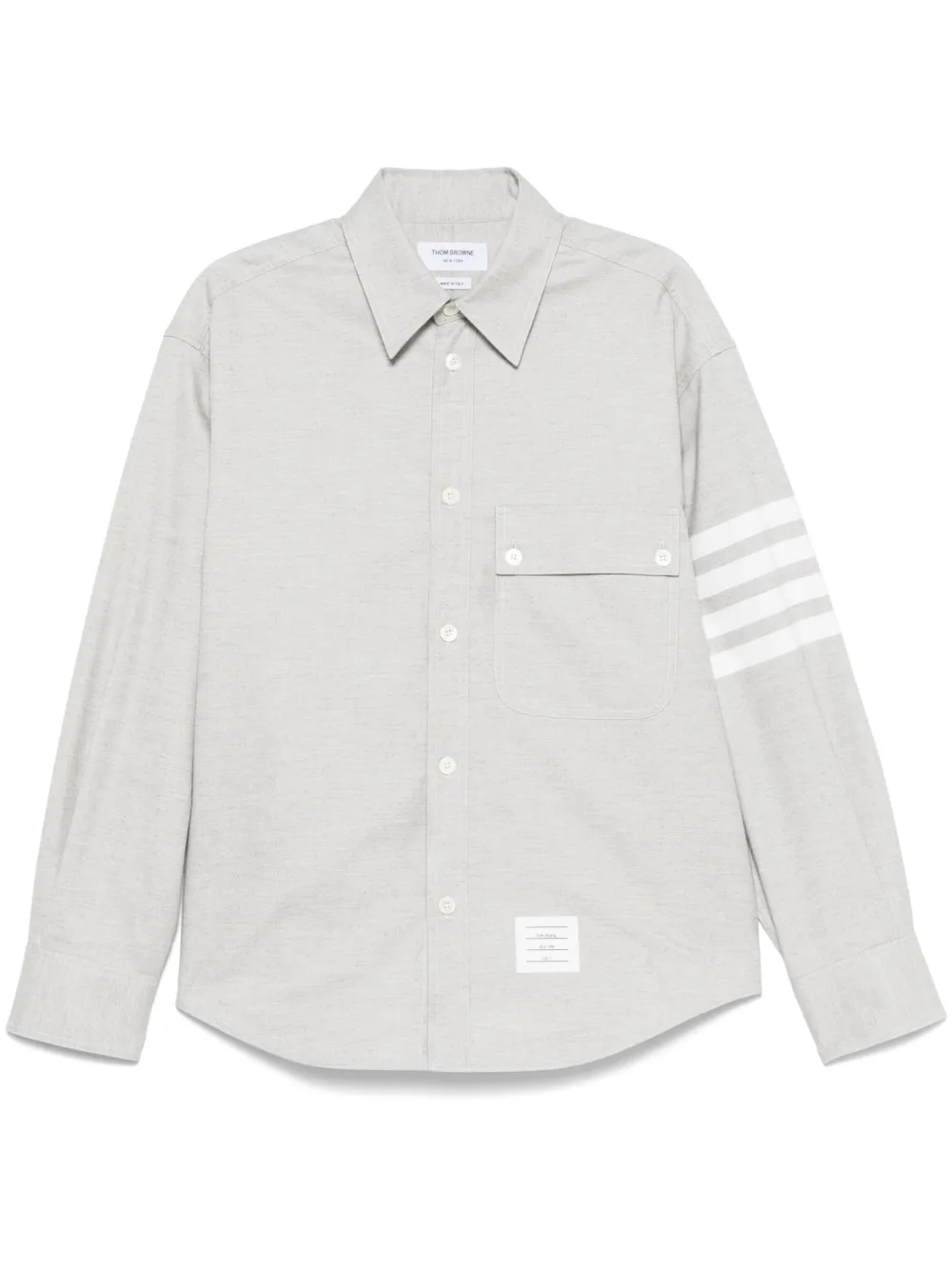 Thom Browne Straight Fit 4 Bar Shirt In Gray