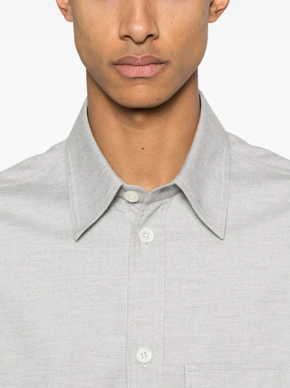 Thom Browne Straight Fit 4 Bar Shirt In Gray