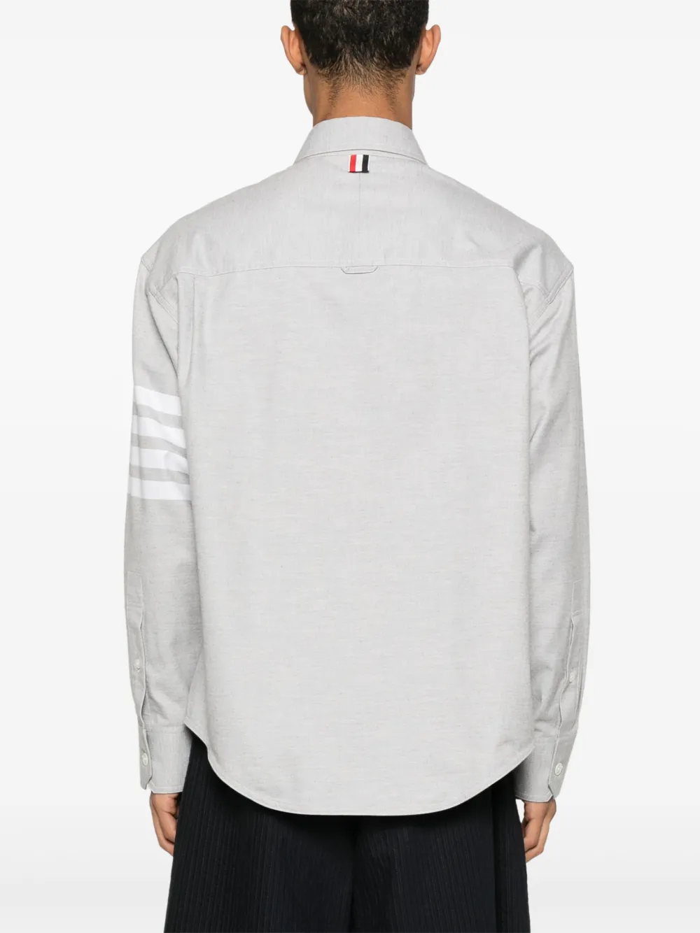 Thom Browne Straight Fit 4 Bar Shirt In Gray