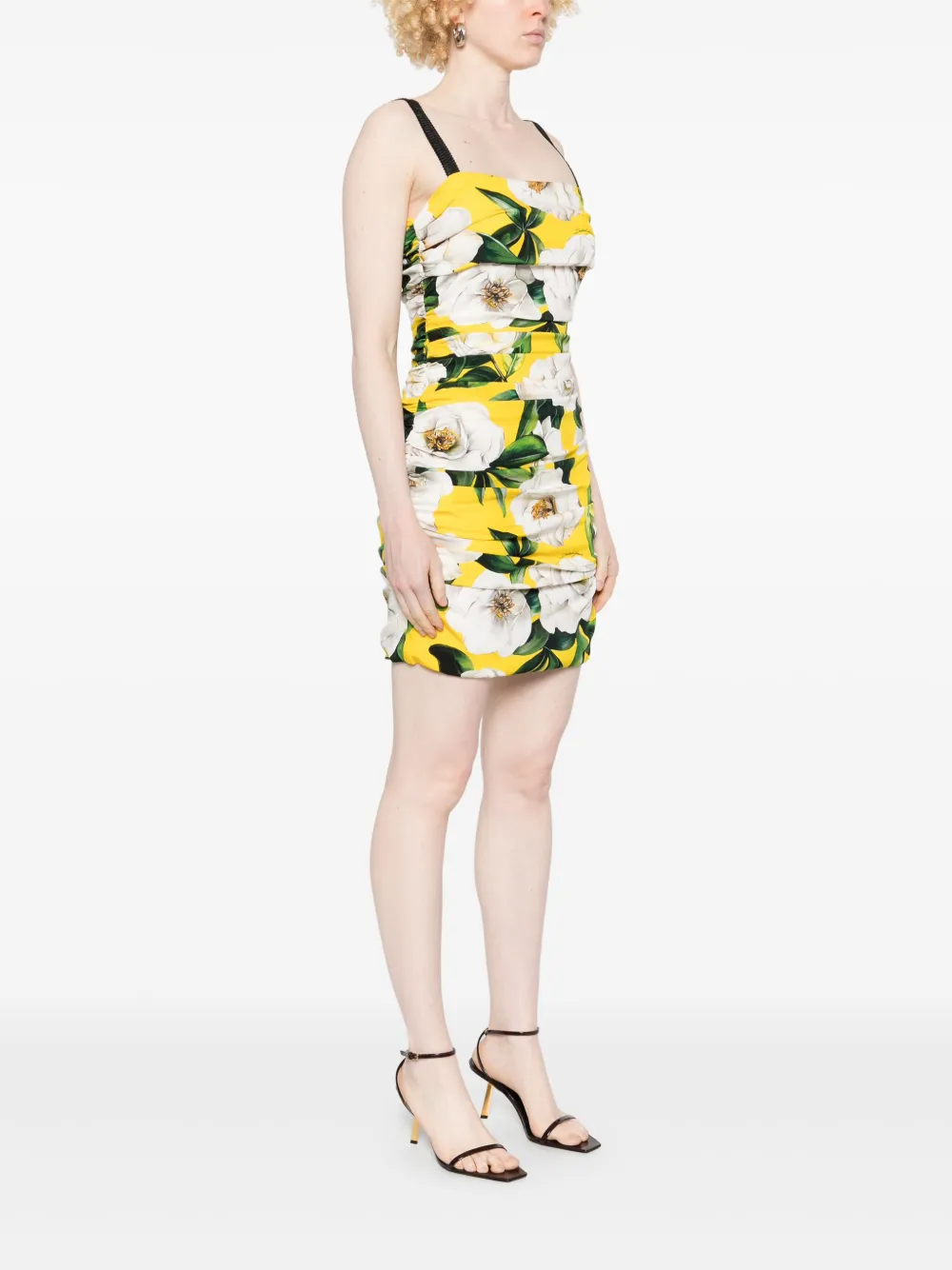 Dolce & Gabbana Mini-jurk met bloemenprint Wit