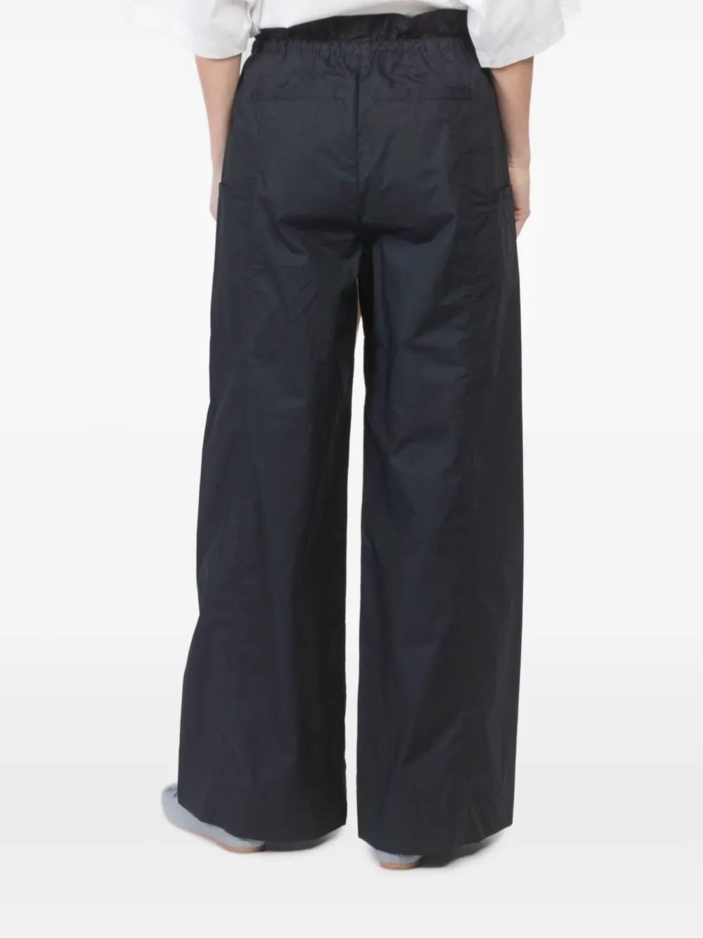 Plan C Straight broek met trekkoord Blauw