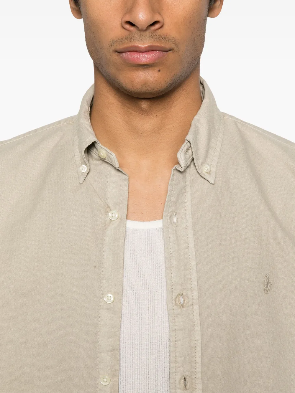 Polo Ralph Lauren Overhemd met geborduurd logo Beige