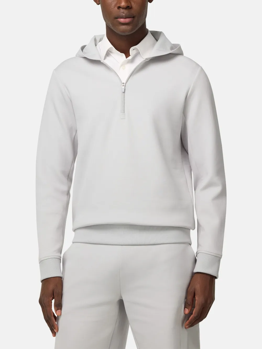 Boggi Milano Hoodie met halve rits Grijs