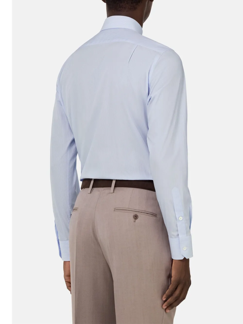 Boggi Milano Gestreept katoenen overhemd Blauw
