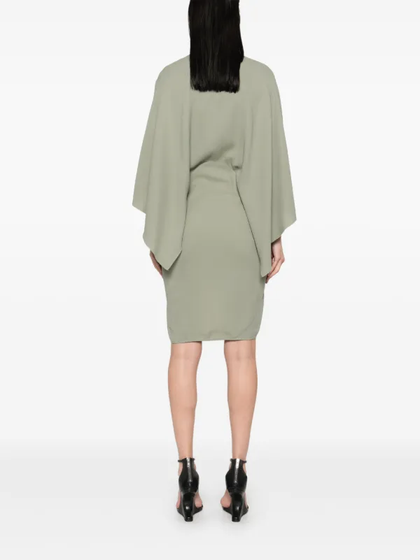 green rick owens dress Rick Owens Prong-detail Jersey Mini Dress