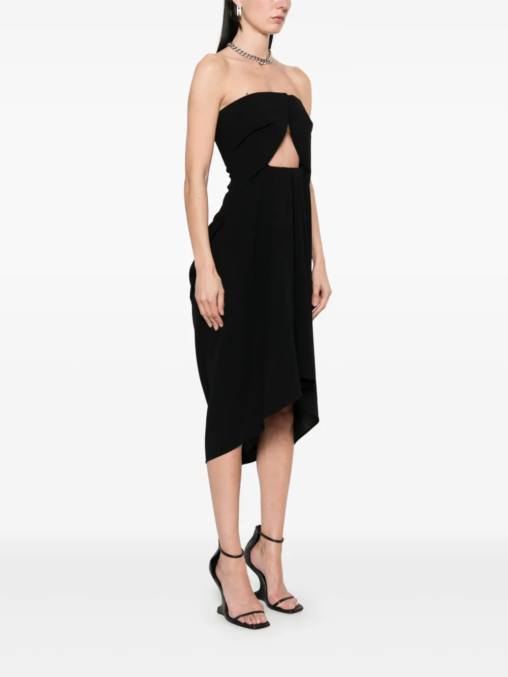 Rick Owens Amphora Prong midi-jurk Zwart