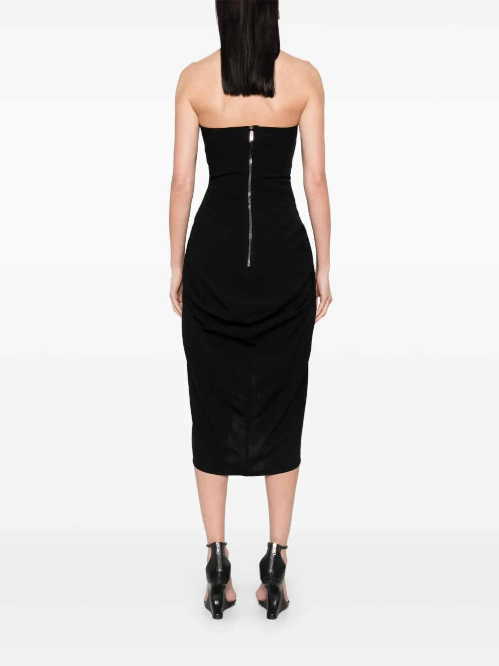 Rick Owens Amphora Prong midi-jurk Zwart