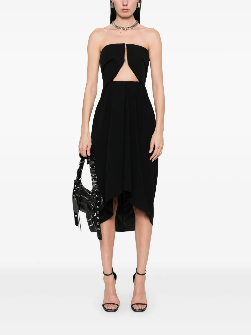 Rick Owens Amphora Prong midi-jurk - Zwart