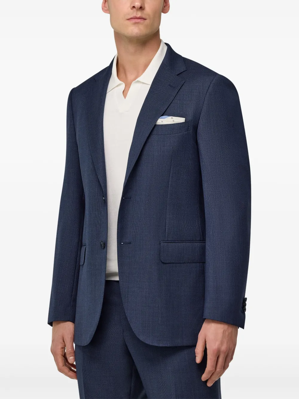 Boggi Milano Wollen pak met patroon Blauw