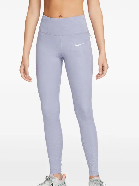 Nike reflective-print "Indigo Haze/Cave Purple" running leggings 