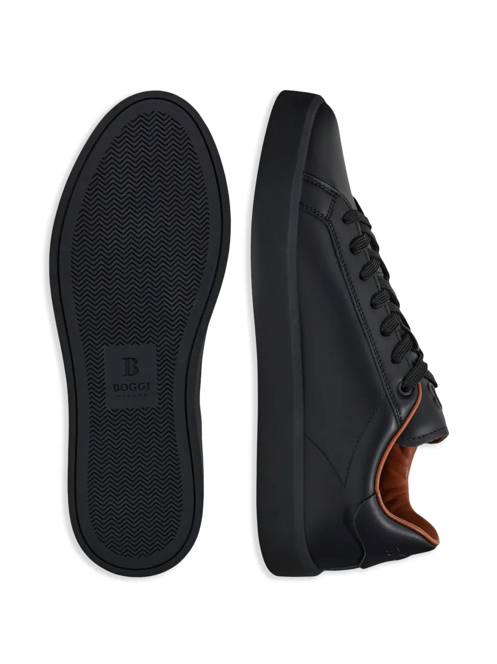 Boggi Milano leather sneakers Black