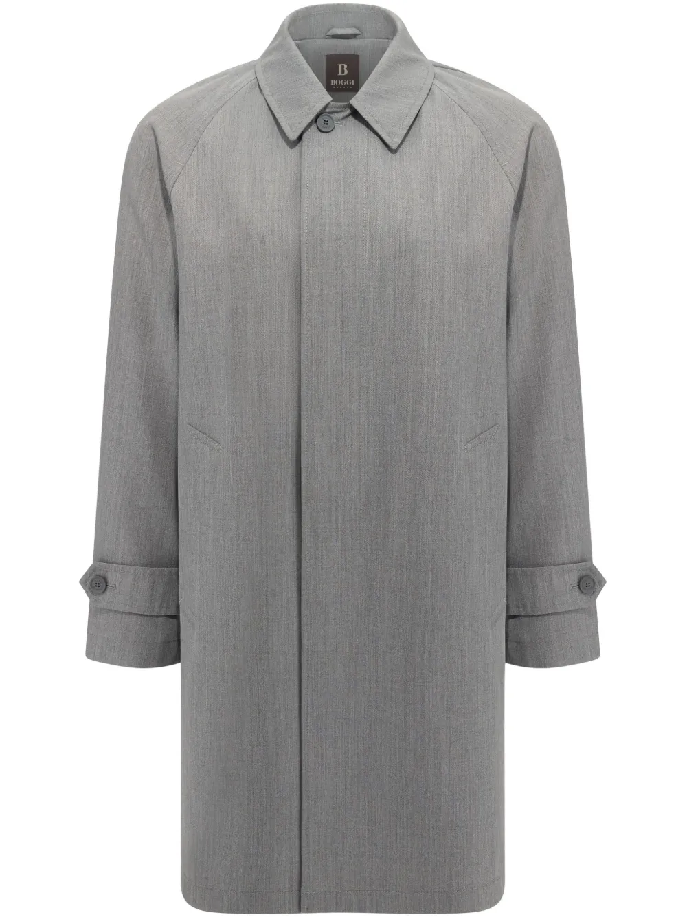 buttoned trench coat