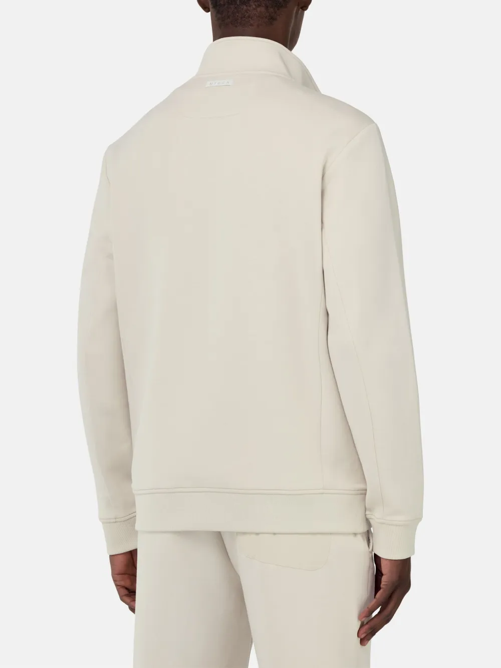 Boggi Milano Scuba sweater met halve rits Beige