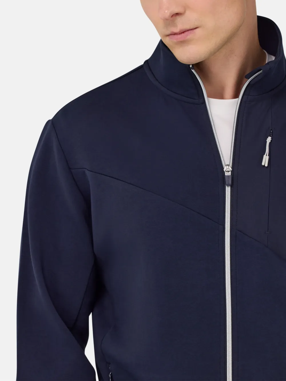 Boggi Milano Sweater met rits Blauw