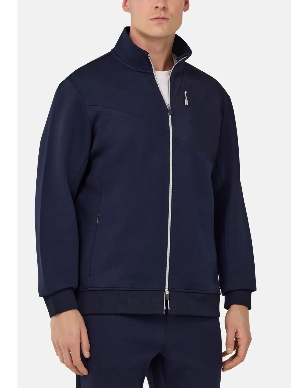 Boggi Milano Sweater met rits Blauw