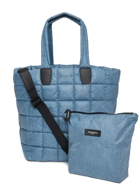 VeeCollective quilted denim tote bag