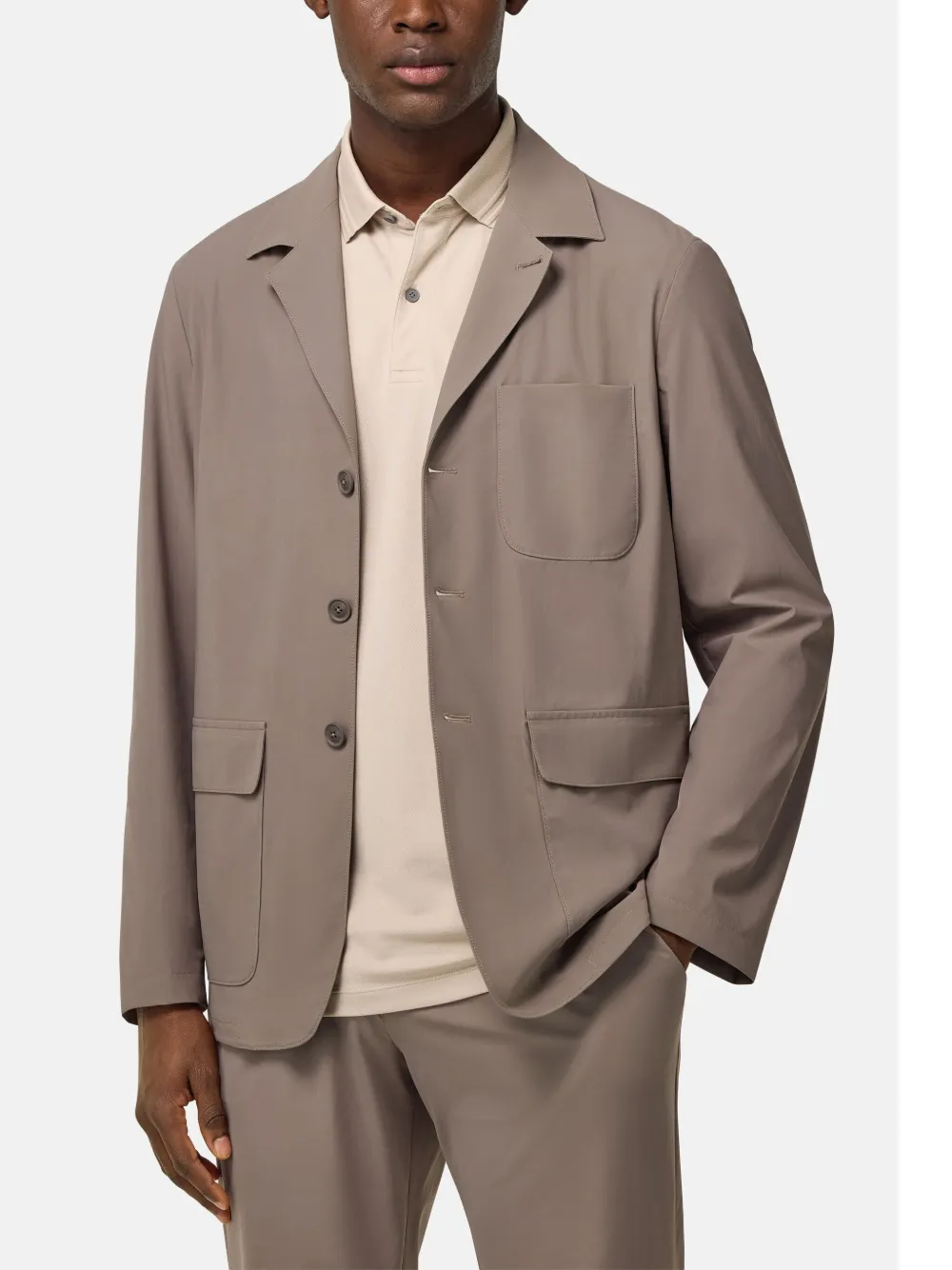 Boggi Milano Blazer met enkele rij knopen Beige