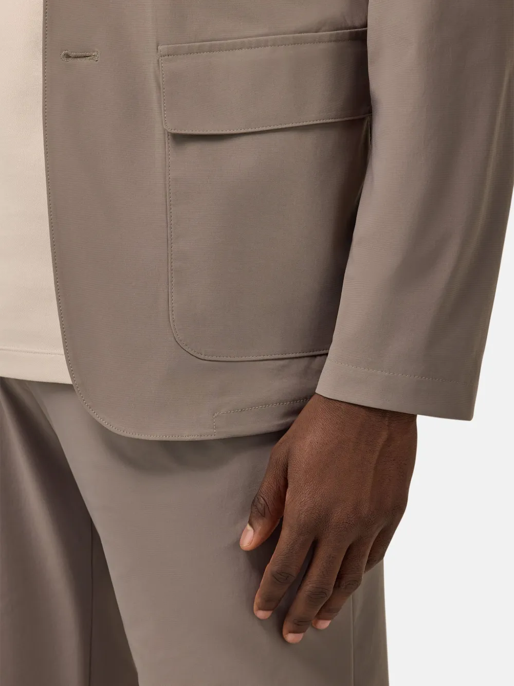 Boggi Milano Blazer met enkele rij knopen Beige