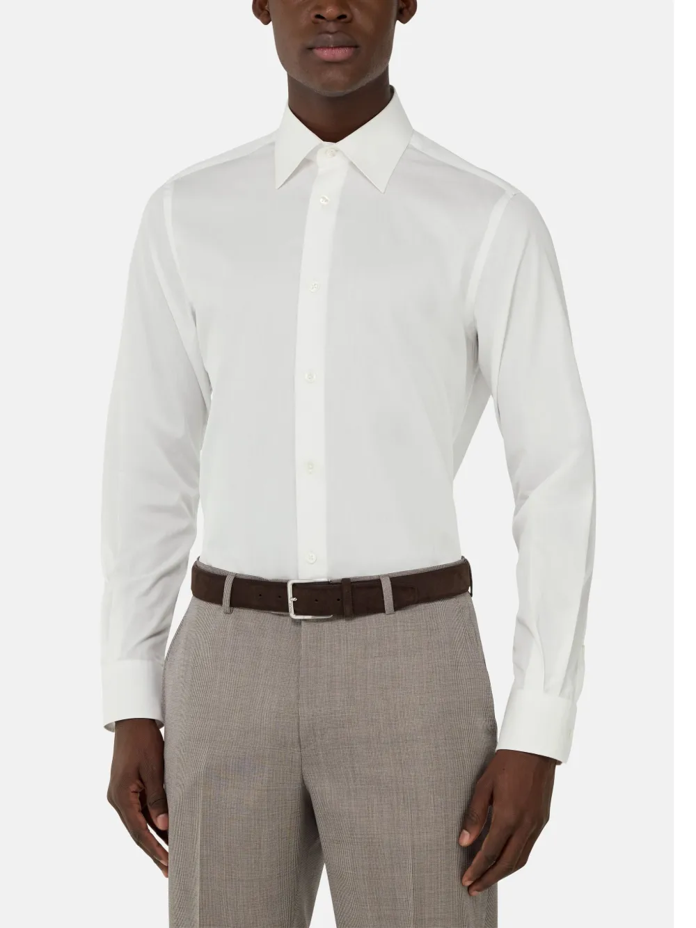 Boggi Milano Regular Fit Cotton Twill Shirt In White