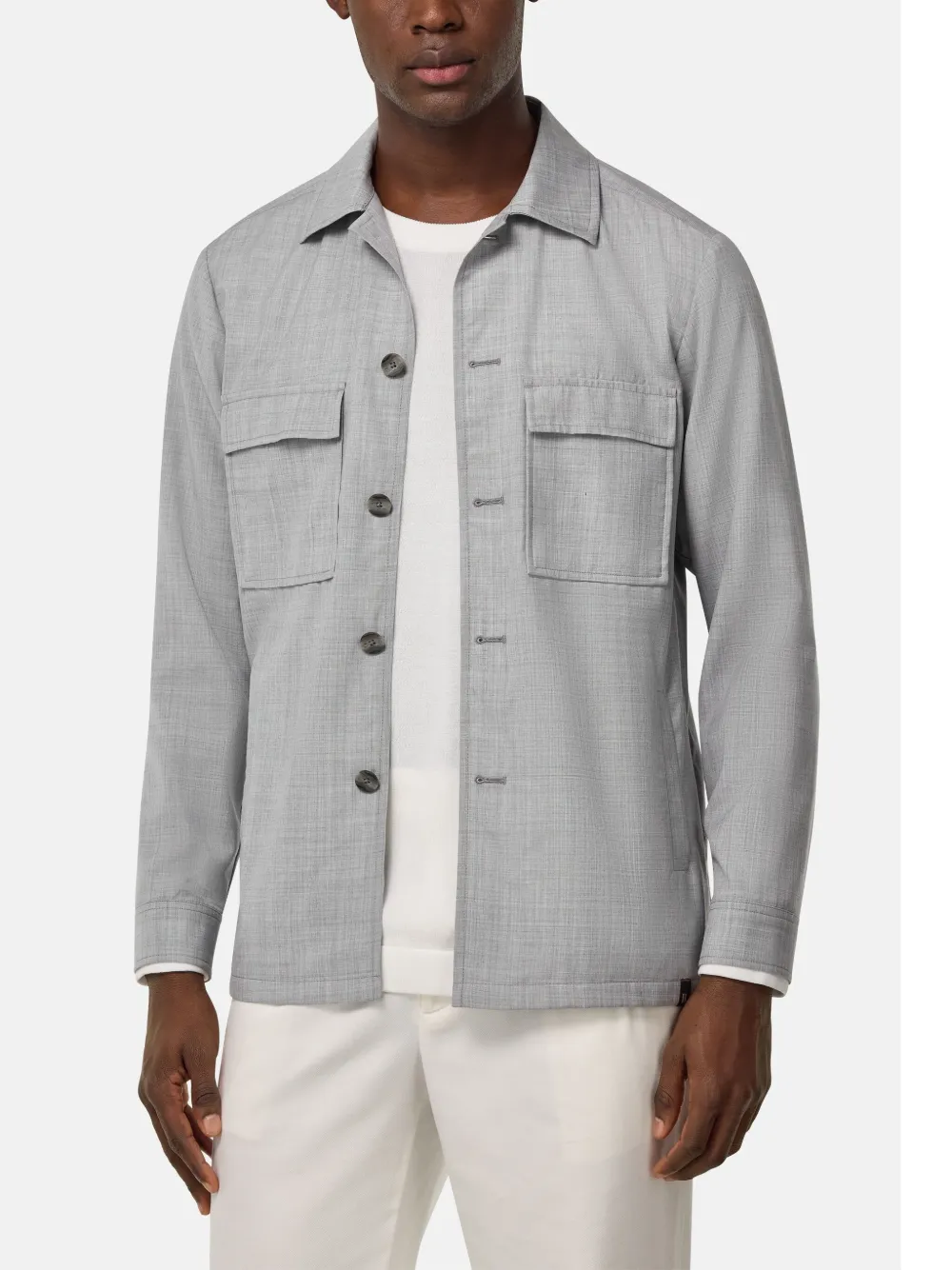 Boggi Milano Wollen shirtjack Grijs
