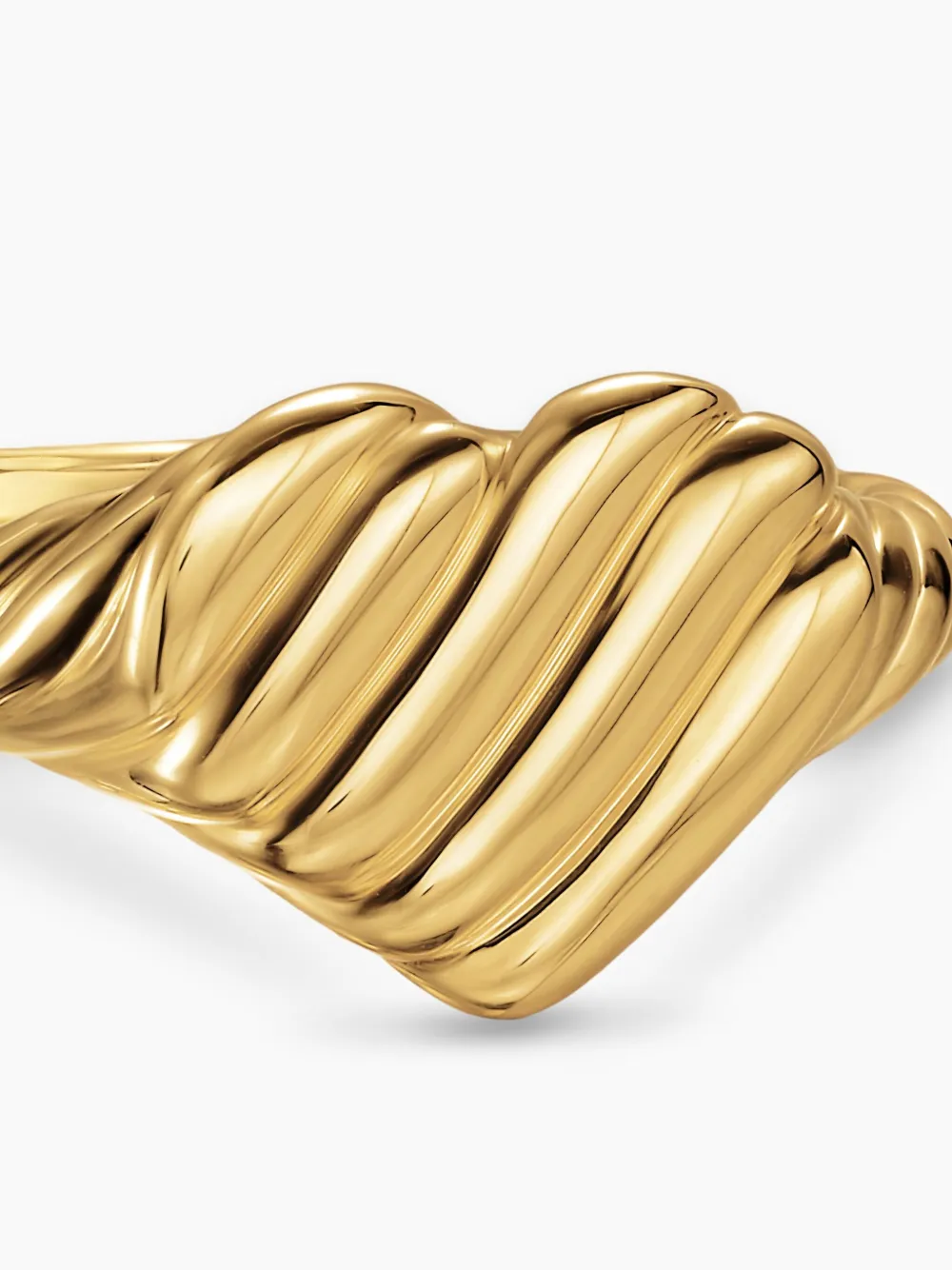 David Yurman 18k Yellow Gold Sculpted Cable Heart Pinky Ring In Gold