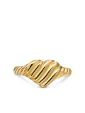 David Yurman 18K yellow gold sculpted cable heart pinky ring