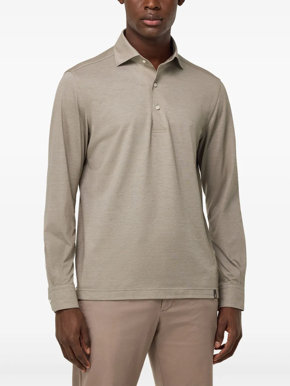 Boggi Milano Poloshirt van katoenblend Beige