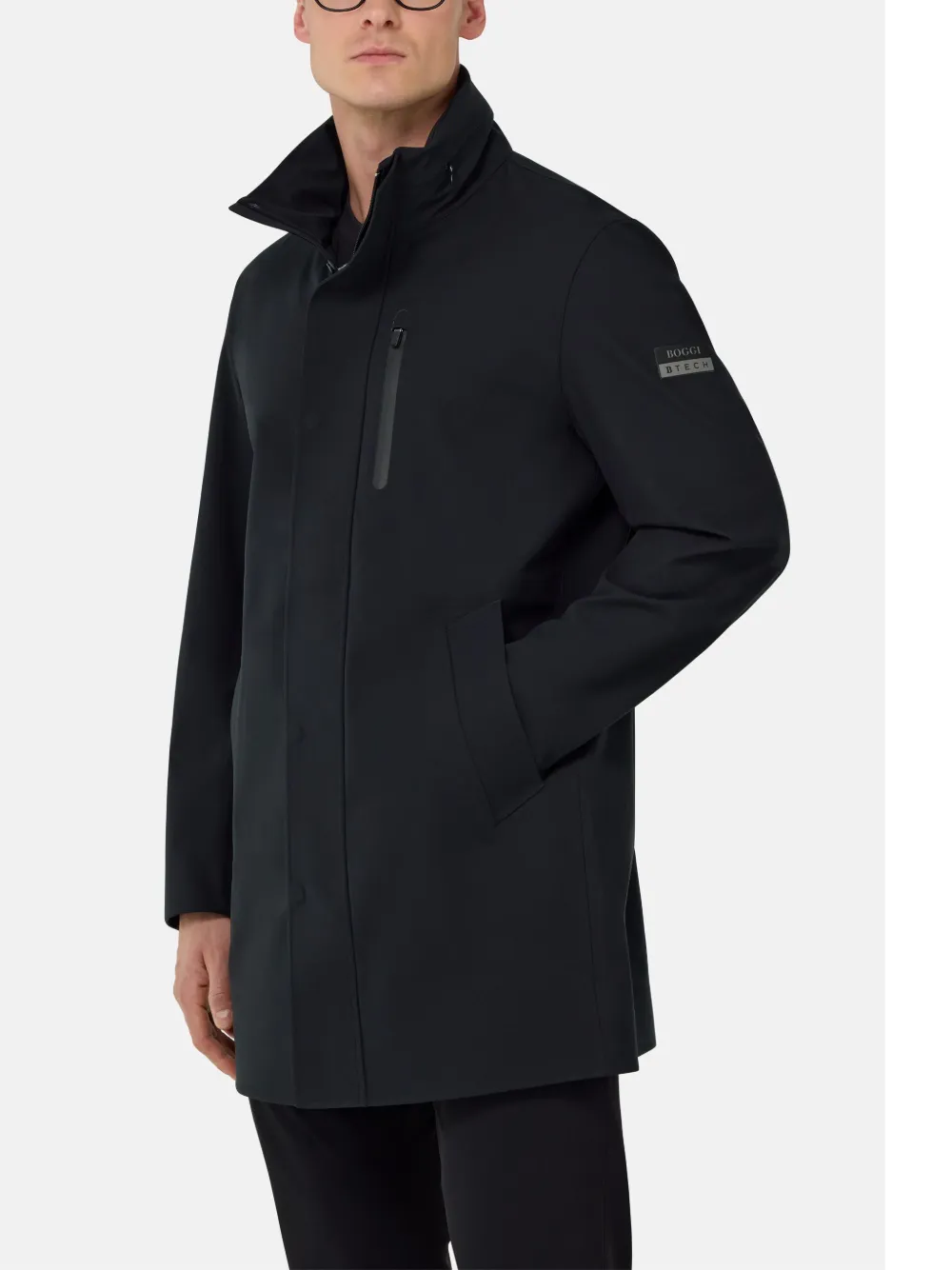 Boggi Milano Technische trenchcoat Zwart