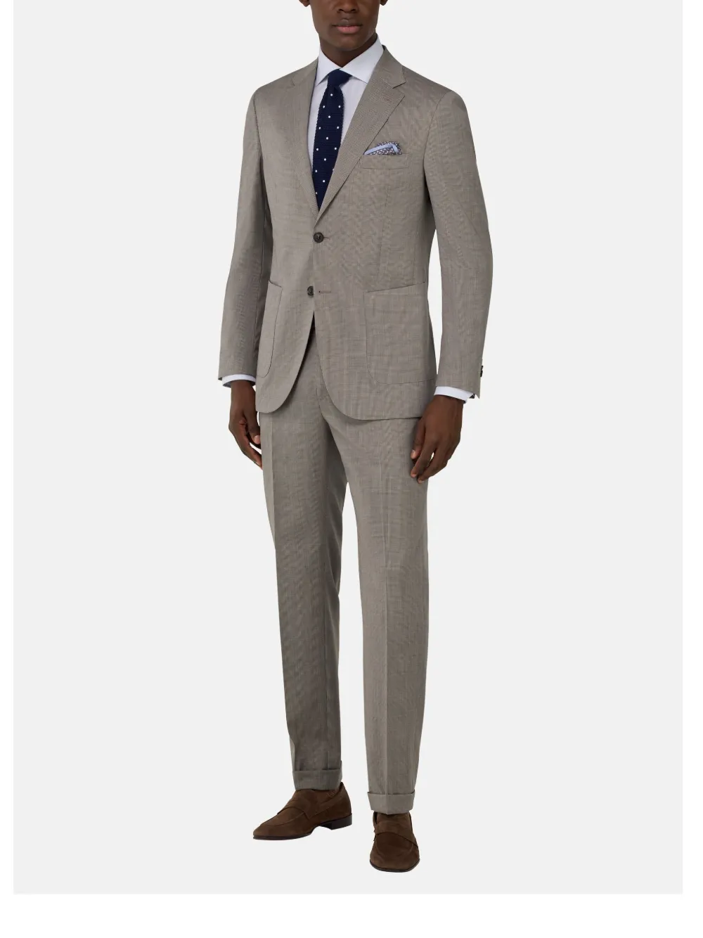 Boggi Milano patterned virgin wool suit - Bruin