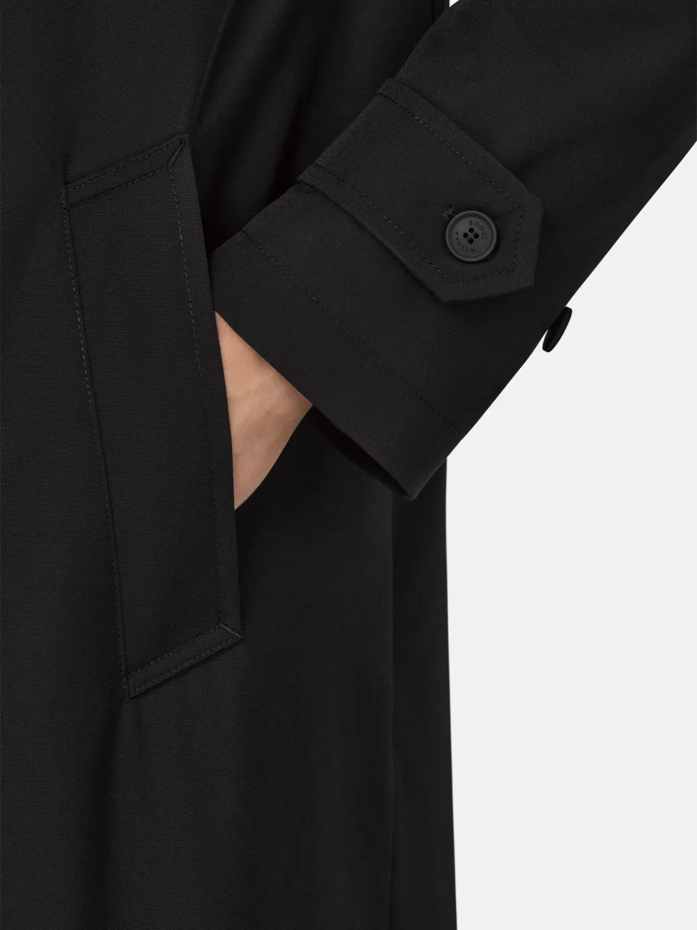 Boggi Milano Pure Travel trenchcoat Zwart