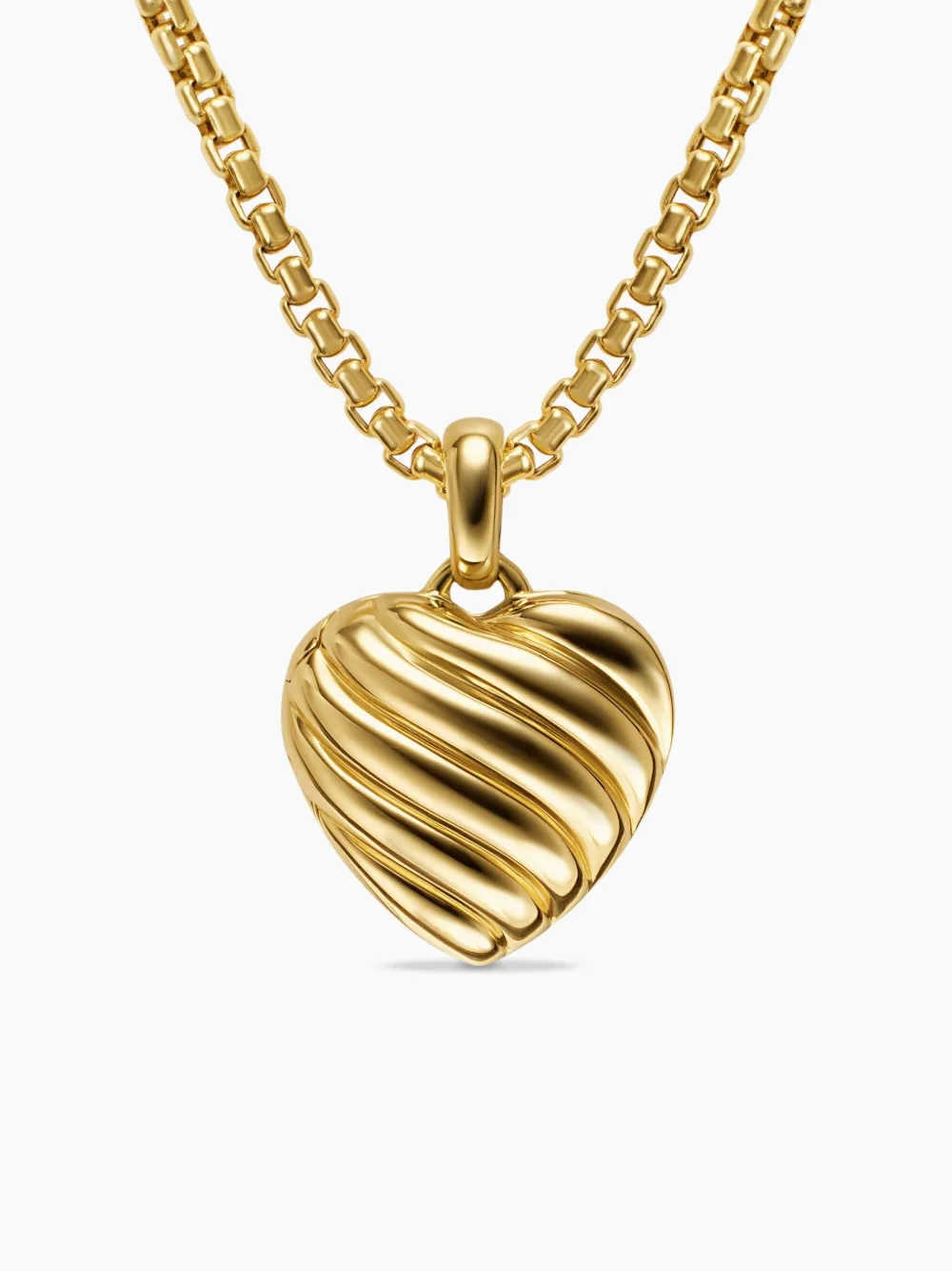 David Yurman 18K yellow gold sculpted cable heart pendant - Oro